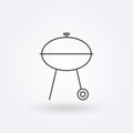 Barbecue grill outline icon. BBQ oven line sign. Vector illustration Royalty Free Stock Photo